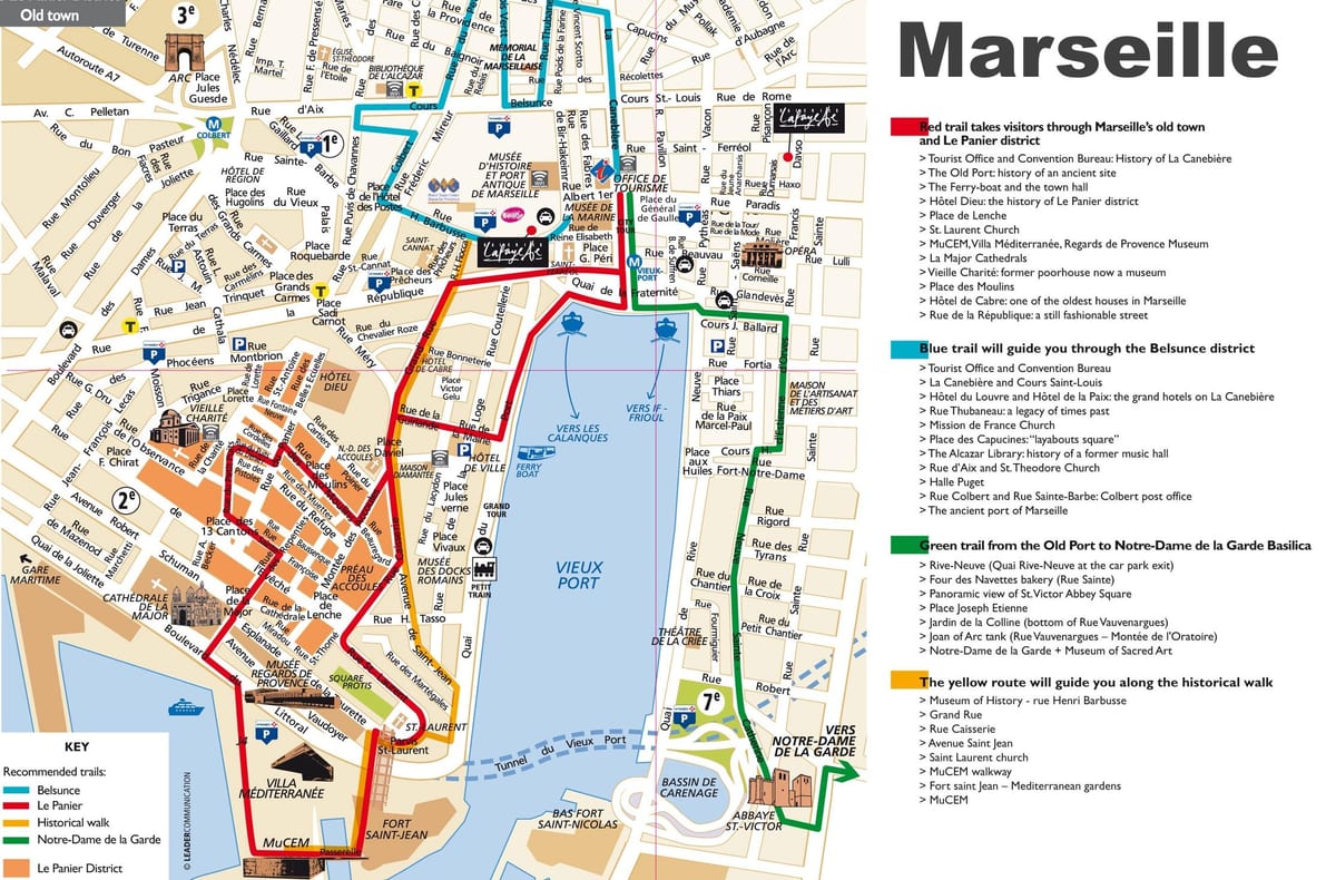 турыстычная карта Марсэль Францыя