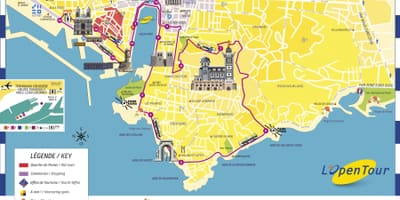 Марсэль-хоп-хоп-оф аўтобус маршрут на карце